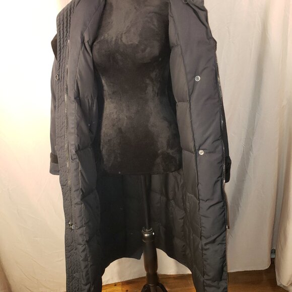 Women's Vintage DOWN CREST Black Corduroy & Fabric Full Length Puffer Coat - 7/8 - Picture 8 of 10